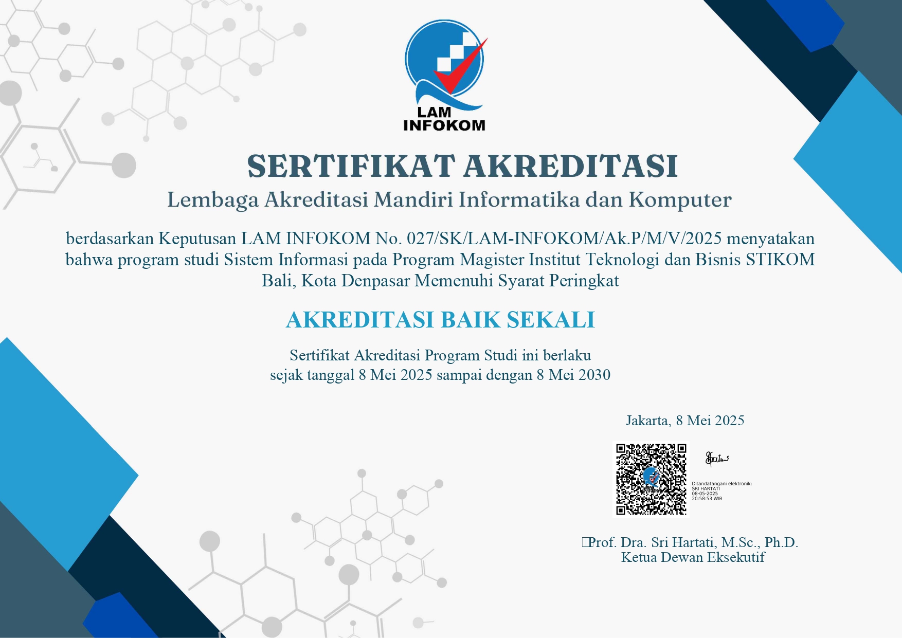Sertifikat Akreditasi LAM INFOKOM